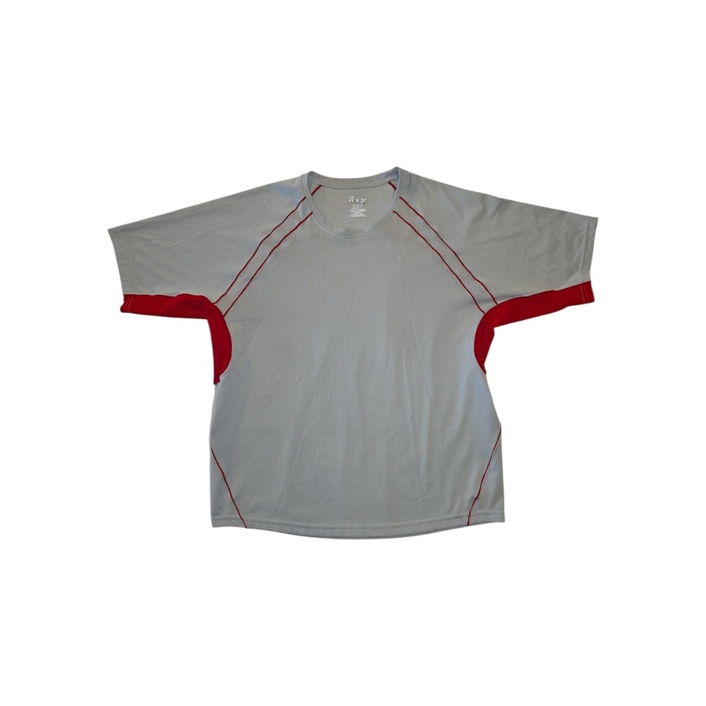 Zoot Sports Mesh Athletic Shirt Mens Medium Gray Red Triathlon Made In Canada